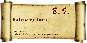 Boleszny Imre névjegykártya